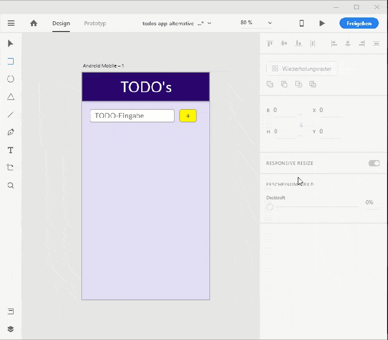 Adobe XD Buttons hinzufuegen