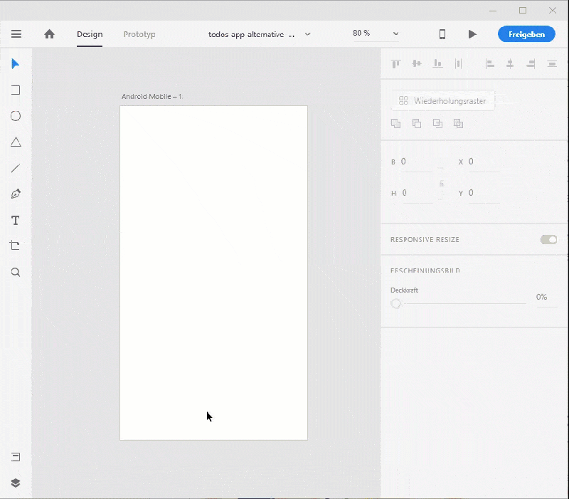 Adobe XD Hintergrund aendern