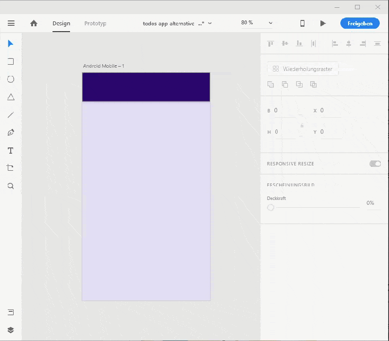Adobe XD Text hinzufuegen