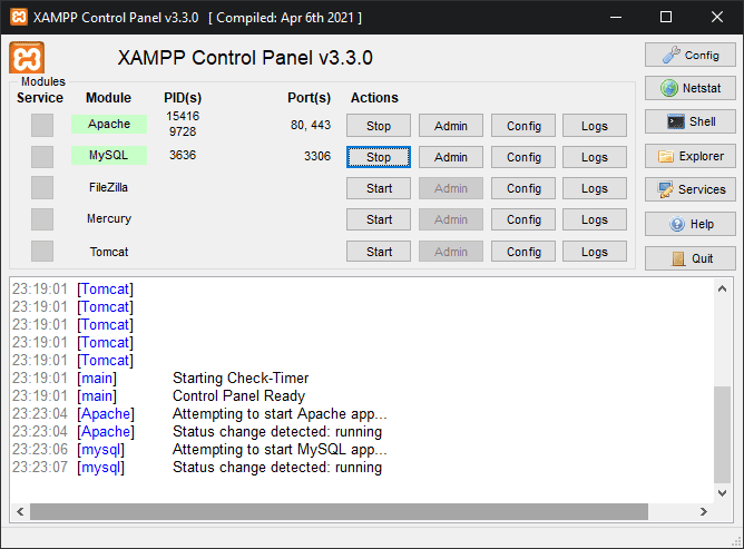ApacheWebserverStartenXAMPP