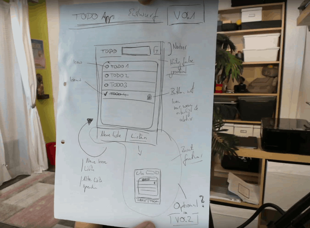 Prototyping Entwurf Handzeichnung 1