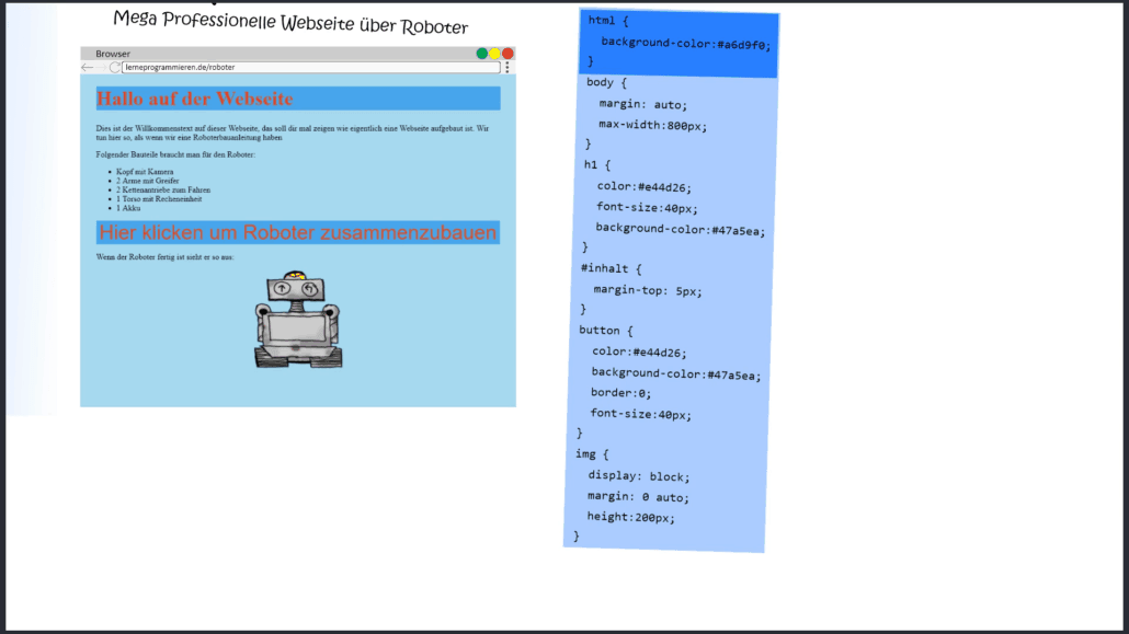 CSS Beispiel Webseite mit CSS