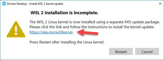 docker wsl2 kernel
