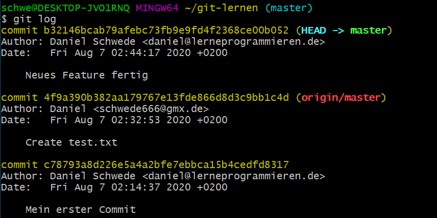 git log