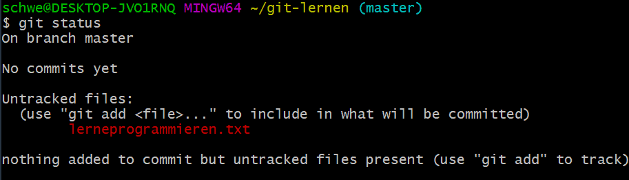 git status