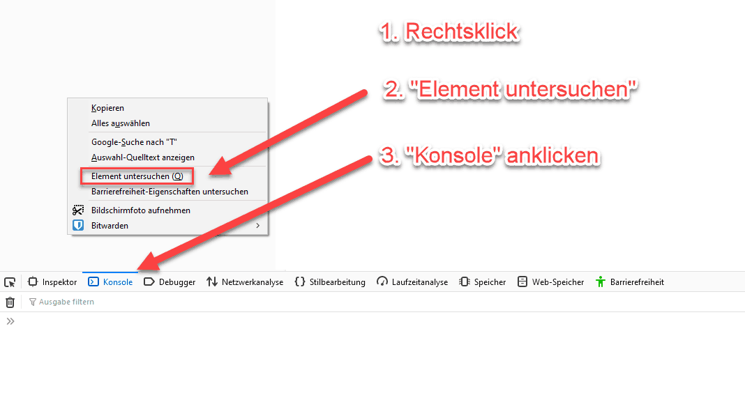 javascript konsole oeffnen