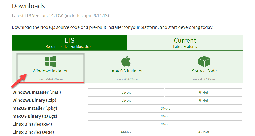 nodejs webseite download