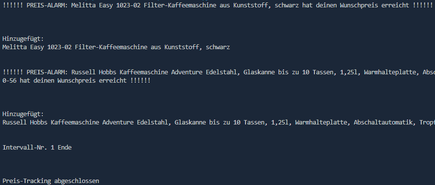 preistracker finales output