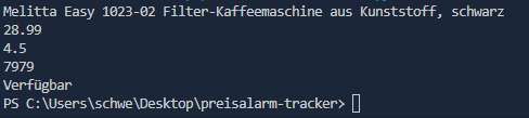 preistracker scraper output