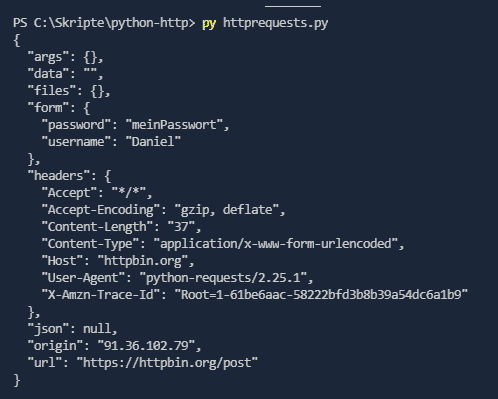 python http requests post request