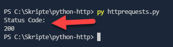 python http requests status code