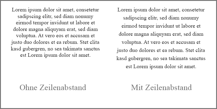 webdesign zeilenabstand